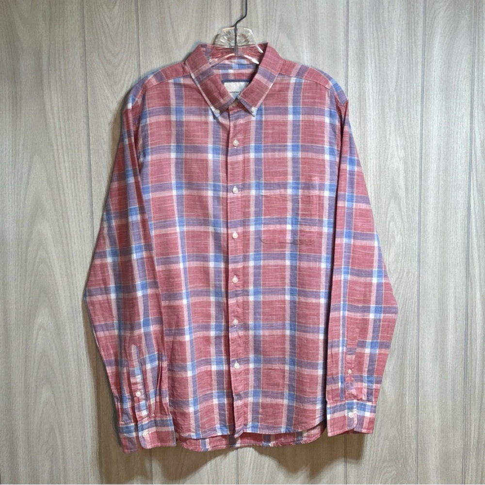 American Eagle Plaid Long Sleeve Button Down Shirt Size Large
